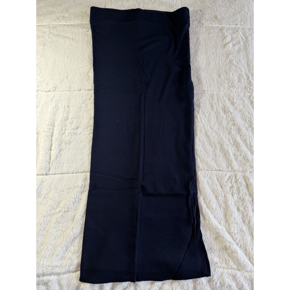 Cotton‎ Citizen Navy Blue Micro Rib Soft Stretch Midi Skirt Cotton Sz S NWOT